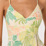 Blythe Dress - Green Peach Tropical