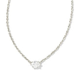 Cailin Silver Pendant Necklace in White CZ