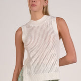 Cleo Open-Knit Sleeveless Top
