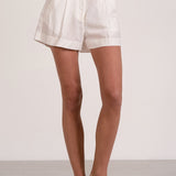 Lila Pleated Linen Shorts