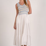 Liana Knit & Cotton Midi Dress