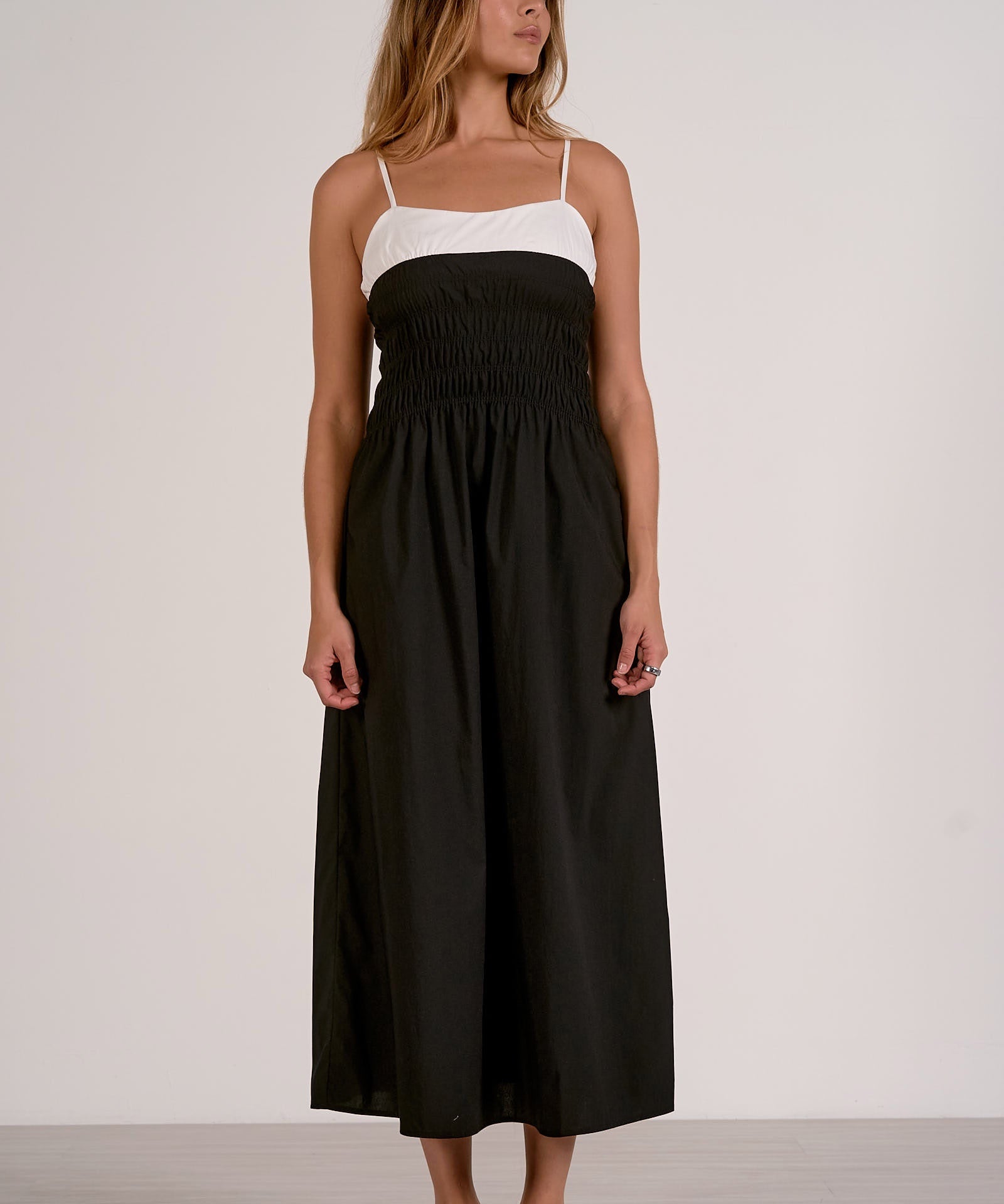 black contrast maxi dress Women's Petite Black Contrast Dot Lace Detail Maxi Dress