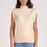 Off White Cozy Chic Mock Neck Sweater Vest