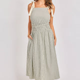 See Me Chic Stripe Tie-Strap Midi Dress