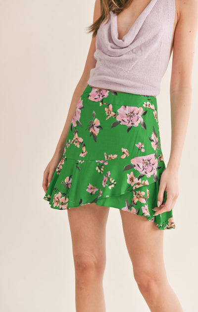 Greener Ruffle Mini Skirt