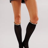 Misty Net Pointelle Tall - Black