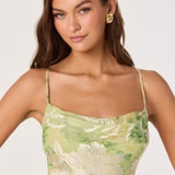 Gaia Dress - Light Green Floral
