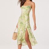 Gaia Dress - Light Green Floral