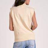 Off White Cozy Chic Mock Neck Sweater Vest