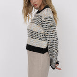 Ellington Mixed Yarn Bell Sleeve Sweater