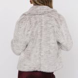 Pretty Fab Oversized Collar Faux Fur Coat