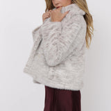 Pretty Fab Oversized Collar Faux Fur Coat