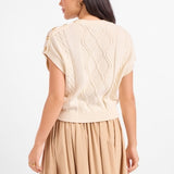 Typewriter Button Detail Sweater