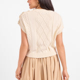 Typewriter Button Detail Sweater