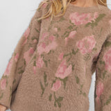 Camila Eyelash Yarn Jacquard Pullover Sweater