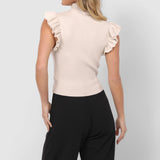Tiffany Mock Neck Ruffle Tank Sweater