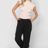 Tiffany Mock Neck Ruffle Tank Sweater