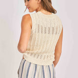 Montana Cozy Weave Open-Knit Sweater Vest