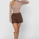 New Chapter Vegan Leather Side Zip Shorts