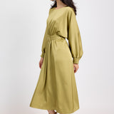 Mood Boost Dolman Sleeve Midi Dress with Belt