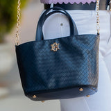 Maren Mini Tote Woven Navy