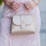 Tucker Handbag Woven Gold