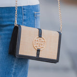 Cecilia Circle Logo Handbag Natural Black