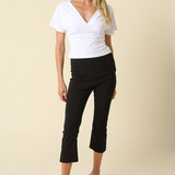 Harper Surplice V-Neck Cropped Top - White