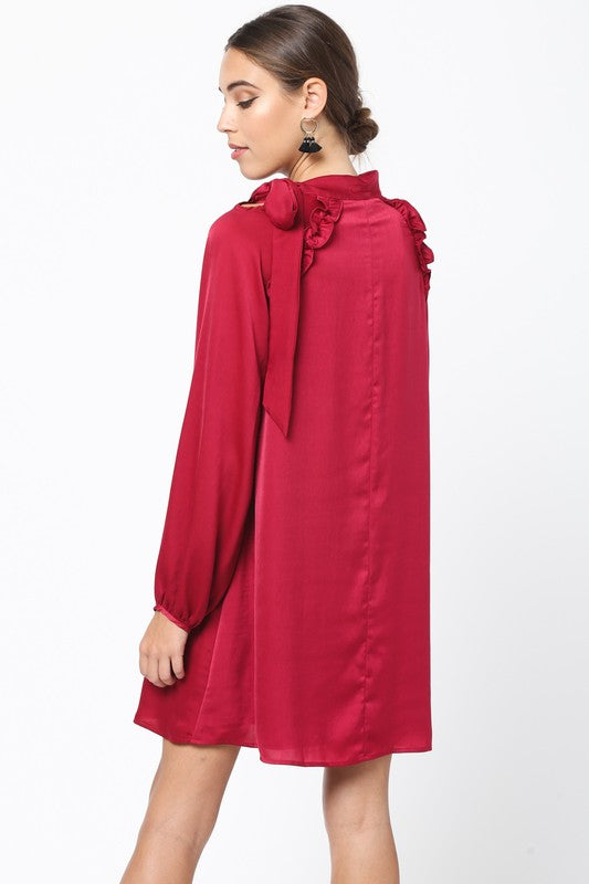 Take The Night Off Dress - Burgundy