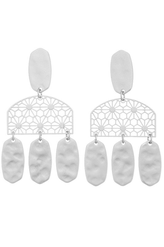 You're A Sunflower Earrings - Matte Silver