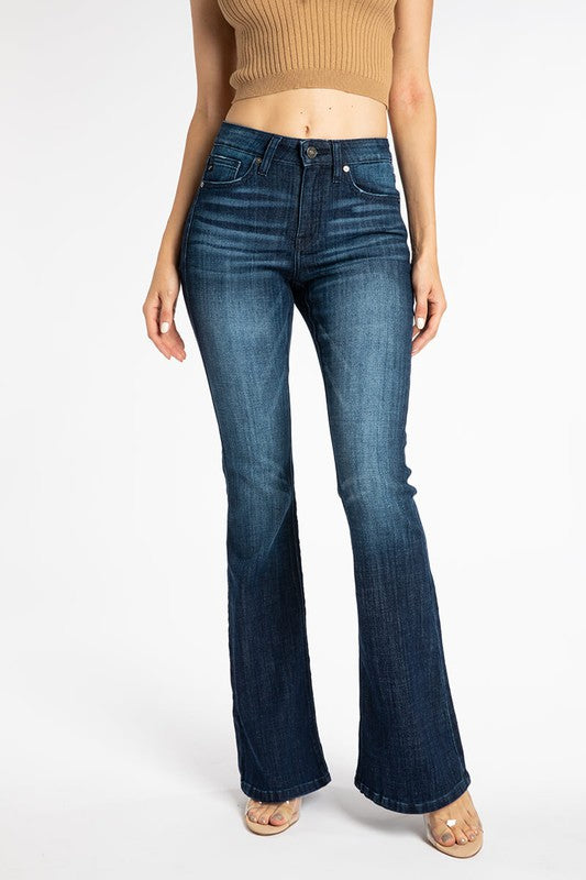 Just Enough Dark Wash Flare Jeans
