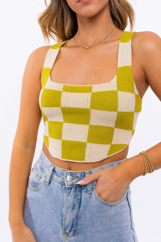 Playing Games Checkered Top