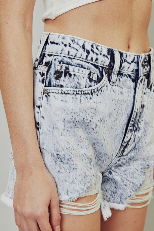 Wherever You Are Acid Wash Shorts