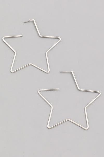 Star Wire Hoop Earrings