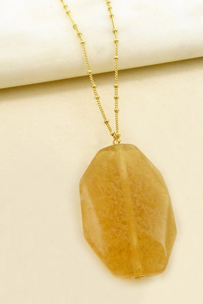 Large Faceted Natural Stone Necklace