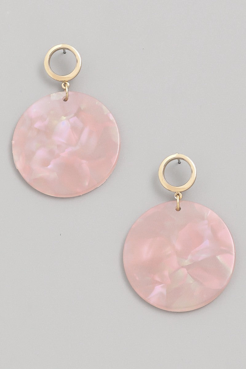 Acetate Disc Drop Earrings