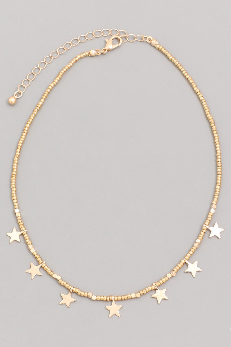 Beaded Star Choker Necklace