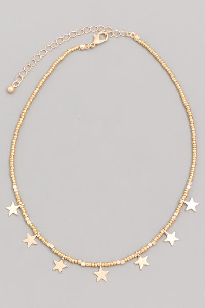 Beaded Star Choker Necklace