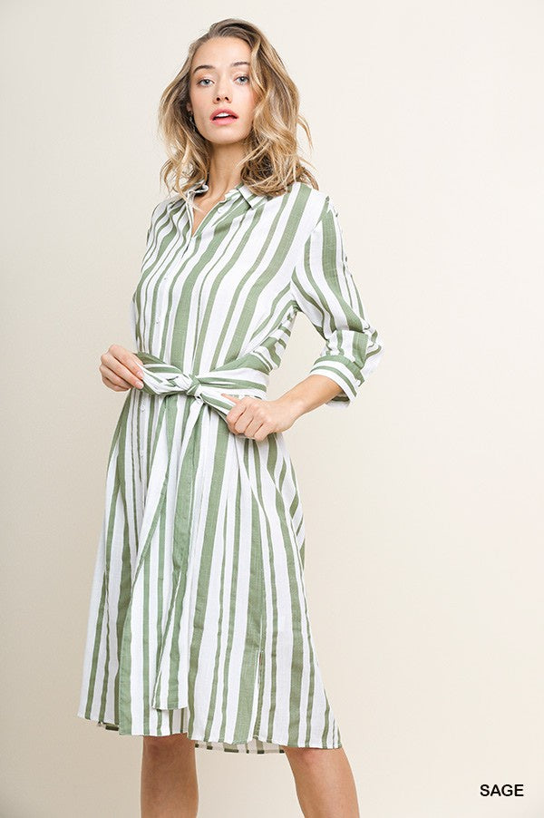 Think About It Collared Midi Dress