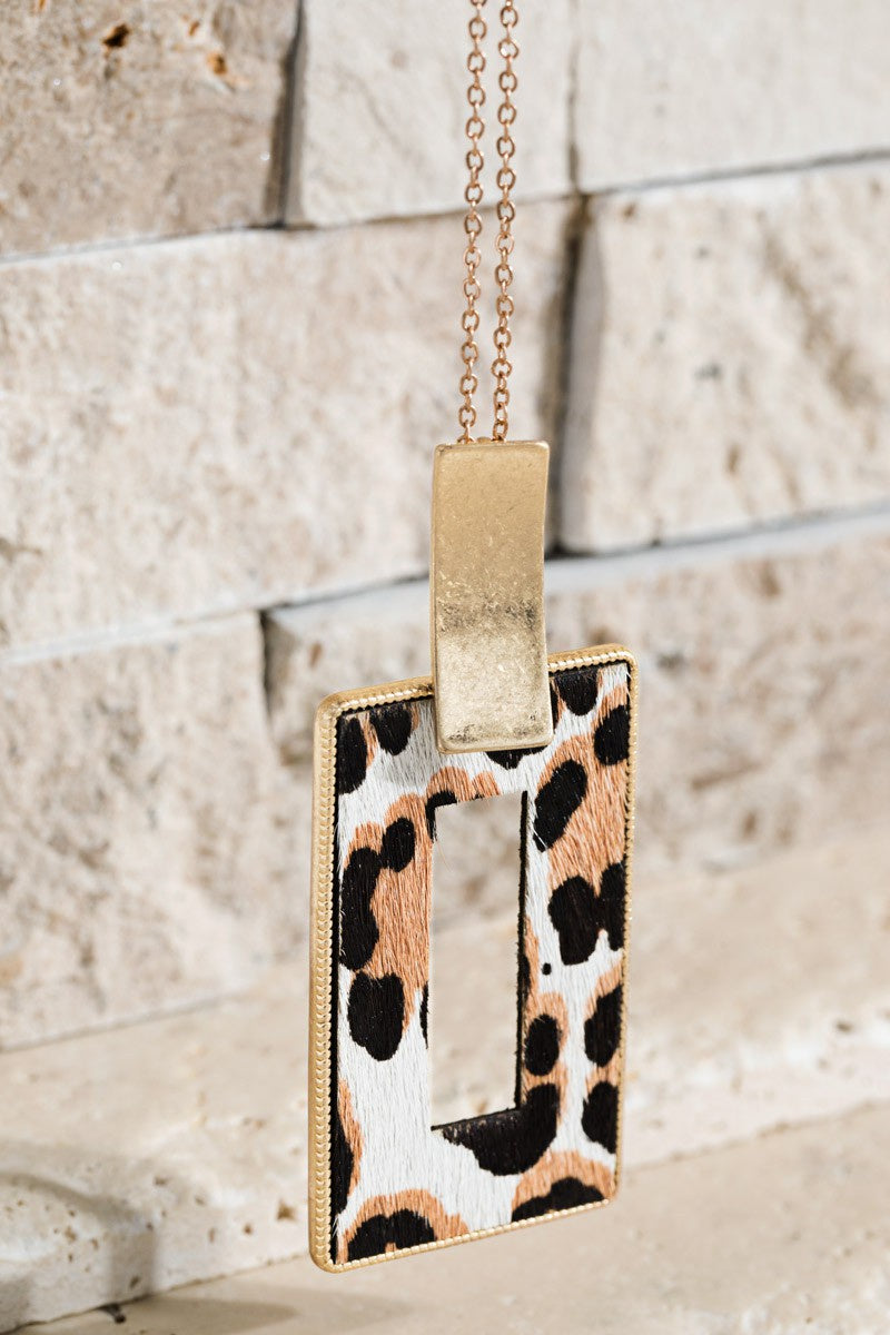Walking On Leopard Pendant Necklace