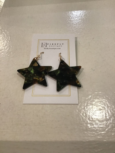 Dallas Resin Star Dangle Hook Earring