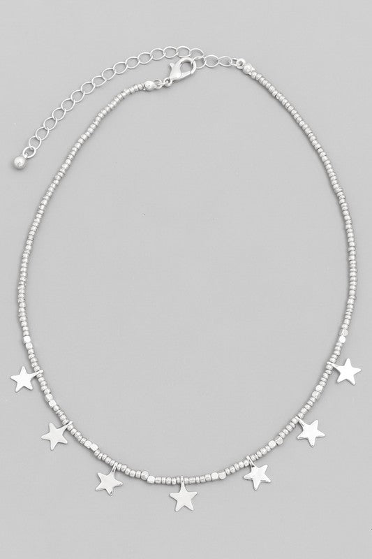 Beaded Star Choker Necklace