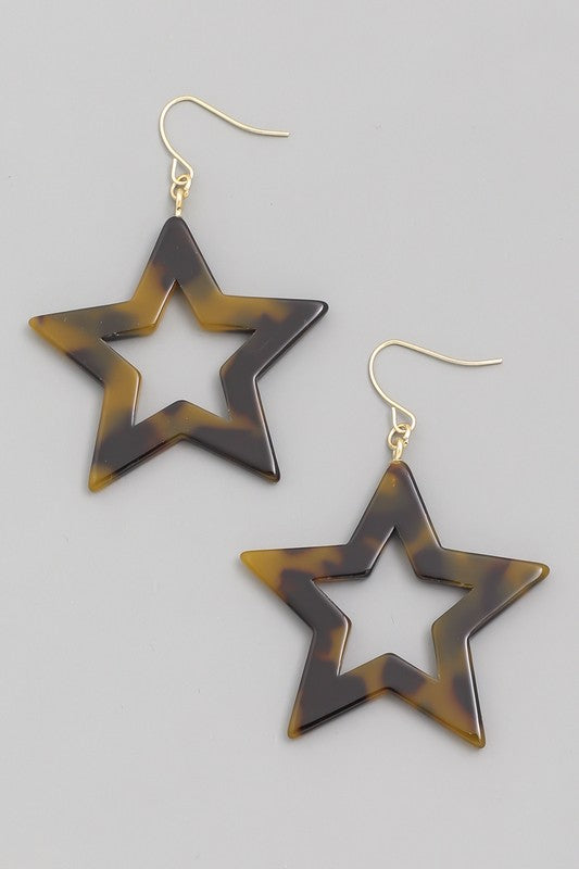 Small Acetate Star Drop Earrings