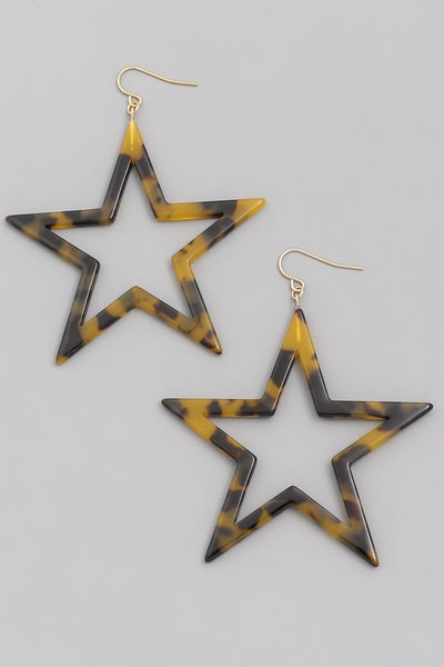 Acetate Star Drop Earrings