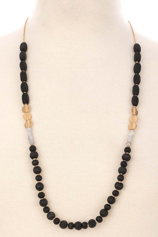 Round Beads Long Necklace