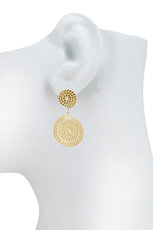 Twist Circle Dangle Earring