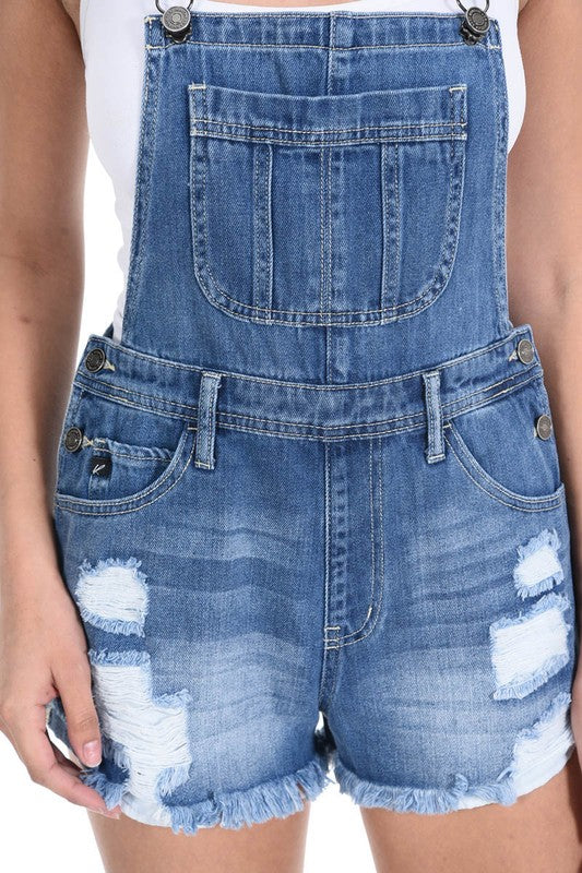 Overall Distressed Shorts