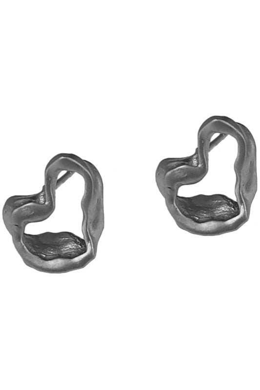 Open Heart Stud Earrings