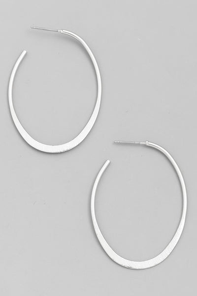Thin Oval Hoop Earrings