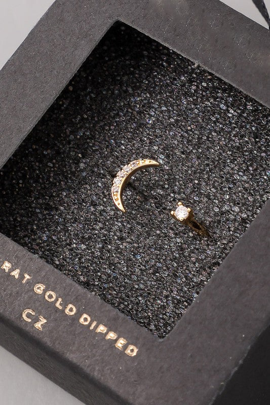 Jewel Moon Split Ring